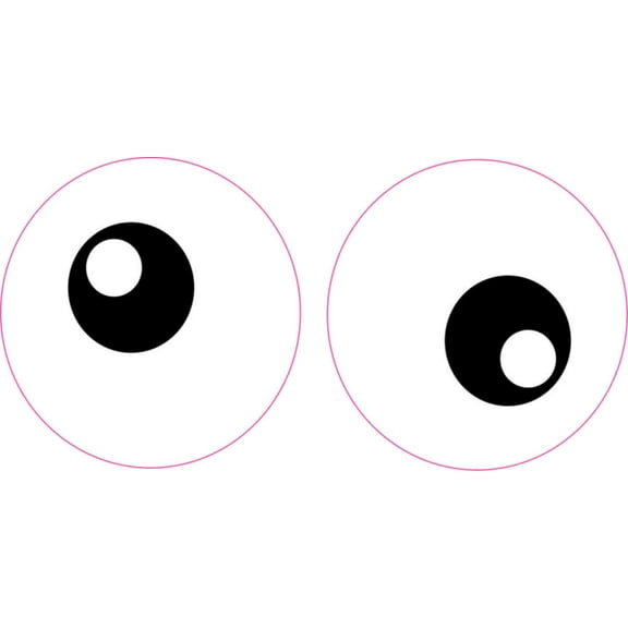 4in x 2in Black Goofy Eyes Funny Sticker Vinyl Sticker Cup Vehicle Decal