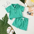 thumbnail image 2 of HWJAD Toddler Baby Boy 2 Piece Summer Outfit Short Sleeve Polo Shirt and Shorts Set Infant Casual Clothes 6M-3Y, 2 of 10