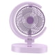 thumbnail image 3 of Ventilador de escritorio USB recargable, silencioso, pequeño, portátil, con luz, para el hogar, viajes, oficina, morado, 3 of 14