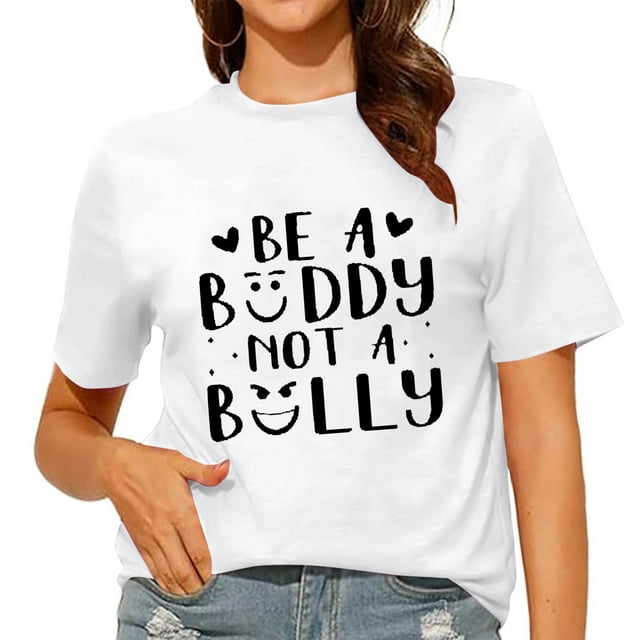 Tops de Ajuste Suelto para las Mujeres Blusas Impresas Pullover de Manga Corta, Cuello Redondo Top de Poliéster Casual