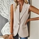 thumbnail image 5 of Chaleco Chaleco sin mangas para mujer Chaleco de verano de ajuste holgado Chaleco con bolsillos Traje diario Cgtredaw Beige T S para Mujer, 5 of 6