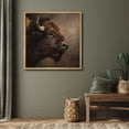 thumbnail image 4 of Framed Canvas Print Buffalo Wall Art Vintage Animal Decorative for Living Room Bedroom - 16"x16" NATURAL, 4 of 8