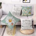 thumbnail image 2 of Spring Summer Daisy Throw Pillow Covers 18 x 18 Set of 4 Hello Sunshine Pick Your Own Flowers Summer Decorations Farmhouse Decor Cushion Case for Sofa Couch, 2 of 5