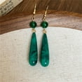 thumbnail image 3 of Boho Long Tear Drop Dangle Hook Earrings for Women Colorful Texture Stone Round Teardrop Dangling Statement Earring Fashion Geometric Lightweight Wedding Jewelry, 3 of 6