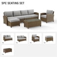 thumbnail image 3 of Crosley Furniture Bradenton 5-piece Fabric Outdoor Sectional Set in Gray, 3 of 19