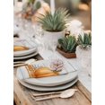 thumbnail image 5 of Orange Pumpkin Cloth Napkins Set of 8 Reusable Dinner Napkins, Thanksgiving Fall Maple Leaves Stripe Cocktail Napkin Washable Table Napkins for Wedding/Holiday Party/Baby Shower 20"x20", 5 of 7