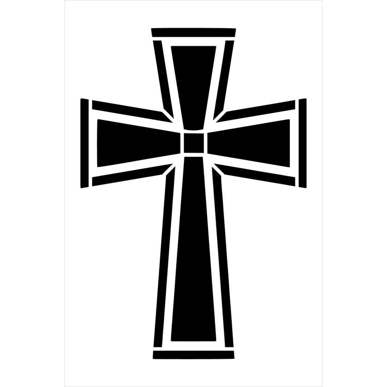 StudioR12 Outlined Angled Cross Stencil for Faith Decor, STCL6381, 6 studior12-outlined-angled-cross-stencil-for-faith-decor-stcl6381-6-x-9-walmart-com