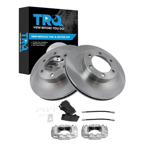 TRQ Front Brake Pad & Rotor Kit Semi-Metallic Fits 2003-2009 Lexus GX470 Toyota 4Runner