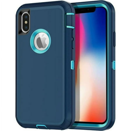 Entronix Heavy Duty Case Designed for iPhone XS Max, Shockproof Triple Layer Rugged Case, Teal