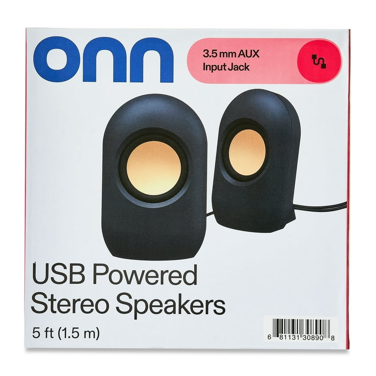 onn Stereo Speaker with Volume Controls and USB Power photo 2