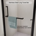 thumbnail image 4 of 34" -35.2''x 72" Semi-Frameless Pivot Shower Door, 1/4" Tempered Glass,1.2inch Adjustable Width, Reversible Installation, Matte Black, 4 of 4