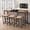 Natural+Black, variant on Kitchen Dining Table, Pub Table, Long Dining Table Set with 3 Stools, Grey+Black