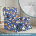thumbnail image 3 of HELLHERO Rooster Flower Print Recliner Chair Slipcovers for Reclining Chair 4 Piece Recliner Cover 1 Seat Extra Large Lift Chair Covers with Side Pockets, Blue, 3 of 8