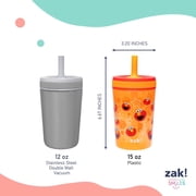 Zak Designs Sesame Street Kelso Toddler Tumblers For Travel or At Home, 15oz 2-Pack Durable Plastic Sippy Cups With Leak-Proof Design is Perfect For Kids (Elmo and Cookie Monster)