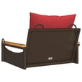 thumbnail image 5 of vidaXL Swing Bench with Cushions Hammock Chair Poly Rattan Brown/Gray/Black, 5 of 9