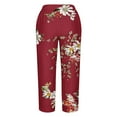 thumbnail image 5 of AJTQTH Women Summer Cropped Pants for Summer Stylish Floral and Leaf Print Vintage Thin Pants Elastic-Waisted Casual Lantern Pants Red XXXXXL, 5 of 5