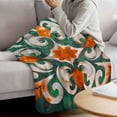 thumbnail image 3 of Green Burnt Orange Blanket Soft Cozy Warm Throw Blanket for Couch, Plush Fuzzy Flannel Fleece Blankets for Sofa, Boho Ethnic Flower Abstract Bed Blankets Lightweight Gifts for Women, 40"x60", 3 of 9
