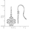 thumbnail image 3 of Primal Silver Sterling Silver Rhodium-plated 0.03 Cttw Diamond Shepherd Hook Earrings, 3 of 5
