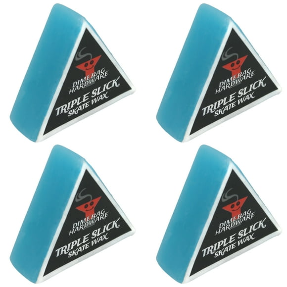 Triple Slick Skateboard Curb Wax Blueberry - Blue 4 Pack Dime Bag Hardware