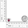 thumbnail image 3 of Gem Stone King 925 Sterling Silver Oval Red Ruby Halo Engagement Ring for Women (2.80 Cttw, Gemstone July Birthstone, Oval 8X6MM, Size 6), 3 of 4