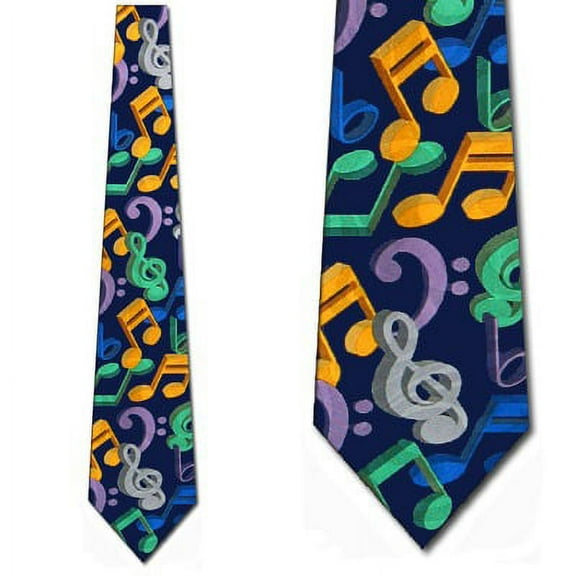 Musical Notes Jumble (Navy) Necktie Mens Tie