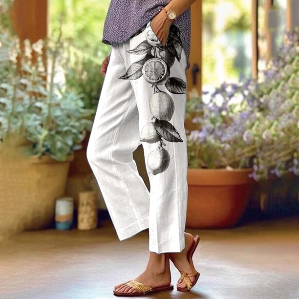 WILLBEST Pantalones Casuales para Mujer, Anchos, Largos, con Cordón, Cintura Elástica, Pantalones Casuales de Pierna Lisa para Mayor Comodidad y Estilo. Extra Grande