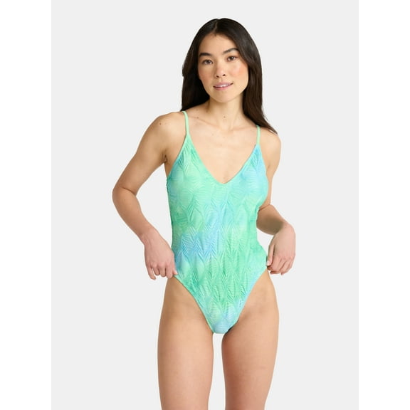 No Boundaries Tie Dye Textured One Piece Swimsuit, Women’s