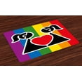 thumbnail image 1 of Ambesonne Valentines Place Mats Set of 4, Love Wins Gay Couple, Standard Size, Multicolor, 1 of 4