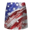 thumbnail image 4 of Women's Independence Day Printed Elastic Waist Pocketed Double Layer Gym Skirt Patriotic Design for Fitness & Celebrations, 4 of 5