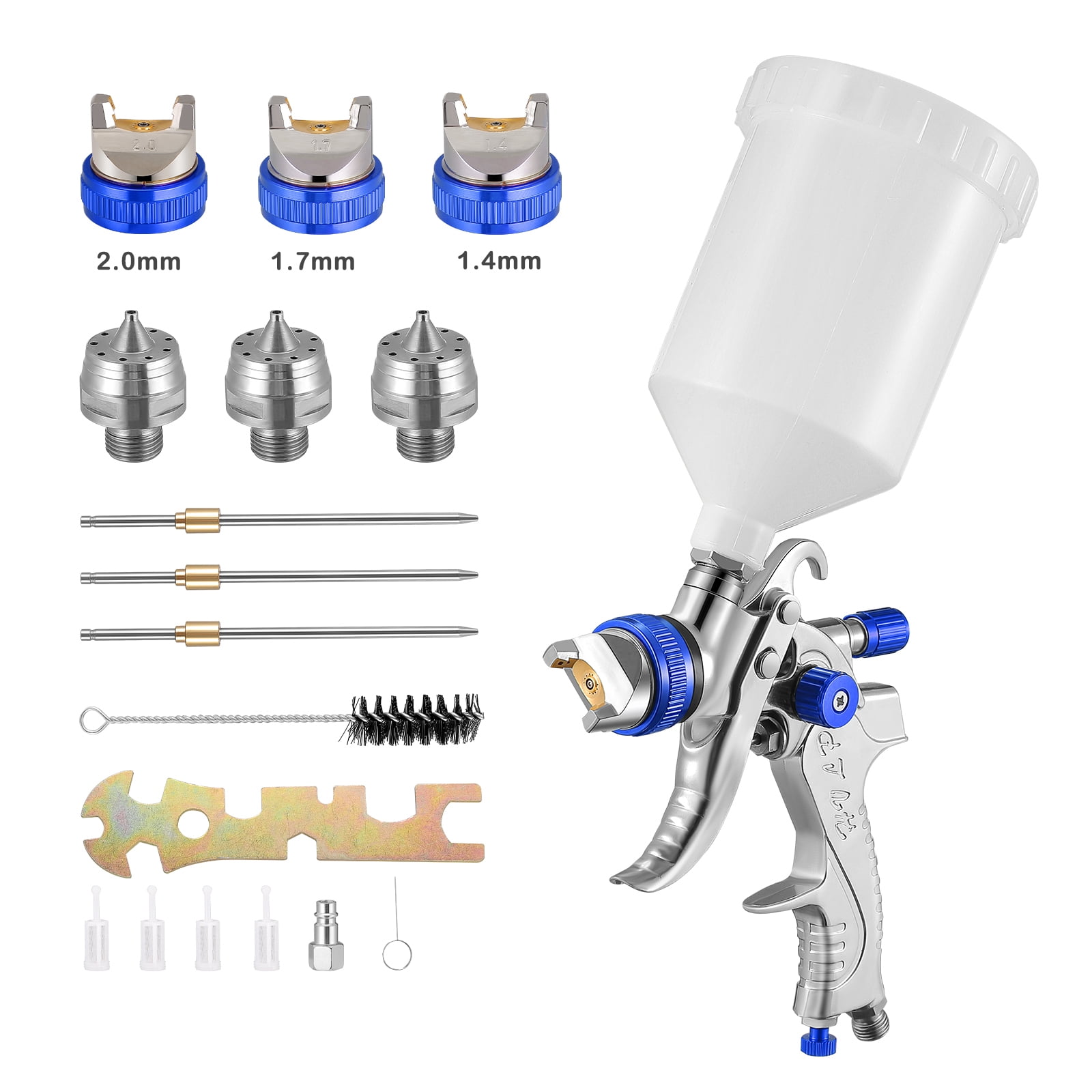 HVLP Spray Gun Kit for painting cars with 1.4mm,1.7mm,2.5mm Nozzle 