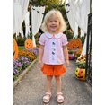 thumbnail image 5 of BemeyourBBs Toddler Baby Girl Halloween Outfit Baby Girls Summer Fall Clothes 12 18 24 Months 2 3 4 5 Years Cute Ghost Embroidery Puff Short Sleeve Doll Collar Plaid Shirt and Ruffled Shorts Set, 5 of 9
