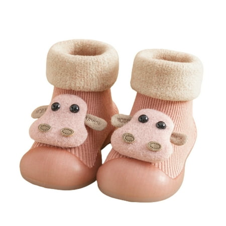 

YeccYuly Infant Baby Boys Girls Slippers Cozy Fleece Booties Soft Bottom Warm Cartoon Socks Newborn Crib Shoes