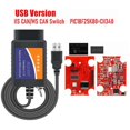 thumbnail image 2 of ELM327 Car OBD2 Adapter USB Scanner with MS-CAN/HS-CAN Switch PIC18F25K80 Chip OBDII Diagnostic Scan, 2 of 5