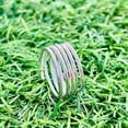SS DESIGNS Adjustable Silver Ring, Multi-Strand Spiral Wire Wrap Open ...