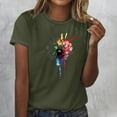 thumbnail image 2 of Sexlip Women's Abstract Print Short Sleeve T Shirt Versatile Design Soft Fabric Daily Casual Wear Green M, 2 of 4