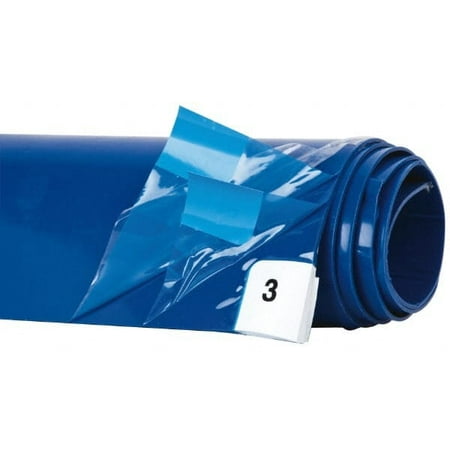 

Wearwell 45 Long x 18 Wide x 1/8 Thick Dry Environment Smooth Pattern Clean Room Matting Tacky Sheets Blue 30 Layers per Mat Series 095