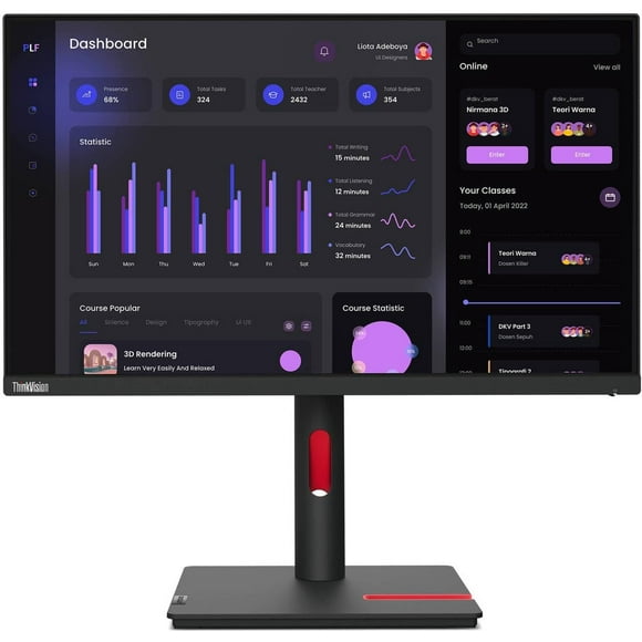 Open Box - Lenovo ThinkVision T24i-30 23.8" Class Full HD LCD Monitor - 16:9 - Raven Black - 23.8" Viewable