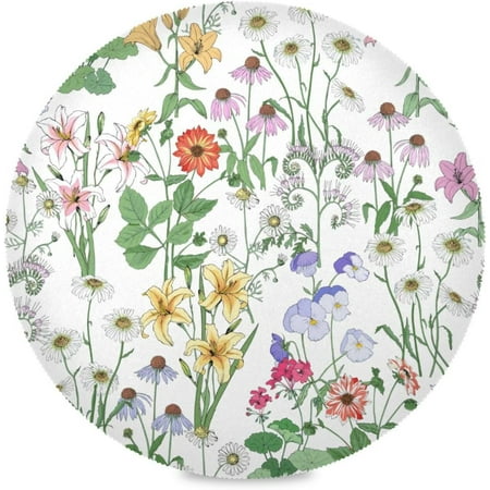 

Hidove Colorful Wildflower Round Placemats Set of 6 Table Mats for Kitchen Washable Non-Slip Place Mats Heat Resistant Place Mats for Kitchen Dining Table Decoration