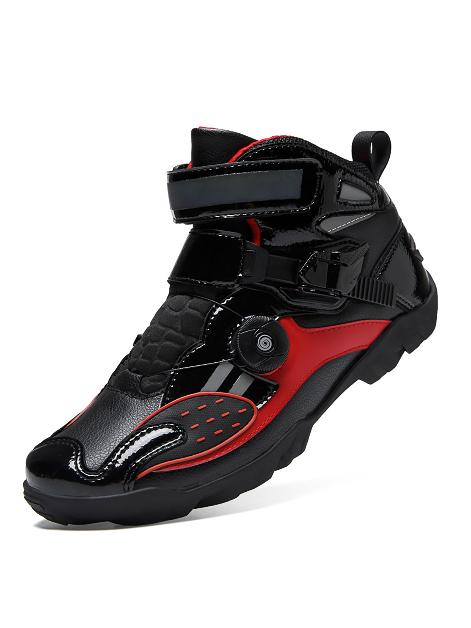 Tenmix Unisex Breathable Riding Shoes Outdoor Lightweight Racing Motorcycle Boots Casual Sports Shoe Black Red 11.5 - image 5 of 9