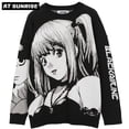 thumbnail image 2 of Ropa informal estilo Hip Hop para hombre, suéter de nota de muerte Harajuku, suéter de punto de chica de Anime de estilo japonés Retro, suéter de algodón de otoño para mujer Tan Jianjun unisex, 2 of 2