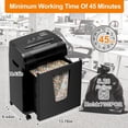 thumbnail image 4 of Paper Shredder, 18-Sheet Cross Cut Level P-4, Shred Paper/Credit Card/CD, with Large Pull Out Bin，Insert Auto Jam Proof System Shredder for Home&Office, 4 of 9
