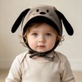 thumbnail image 6 of Hessimy Baby Dog Face Knit Bonnet Hat with Floppy Ears,Winter Warm Earflap Cap with Chin Ties, 6 of 8