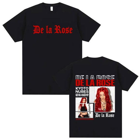 Dela Rose 2025 Tour Printed Cotton T-Shirt Unisex Oversized Short Sleeve Hip Hop Vintage Streetwear