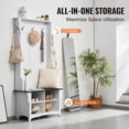 thumbnail image 3 of VEVOR Hall Tree Wooden Hall Tree with Bench 5 Hooks for Entryway & Hallway, 3 of 9