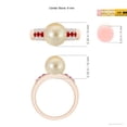 thumbnail image 5 of ANGARA Golden South Sea Cultured Pearl Ring with Rubies in 14K Rose Gold for Women | June Birthstone, Birthday, Anniversary, Jewelry Gift for Women | Pearl Ring, 5 of 9