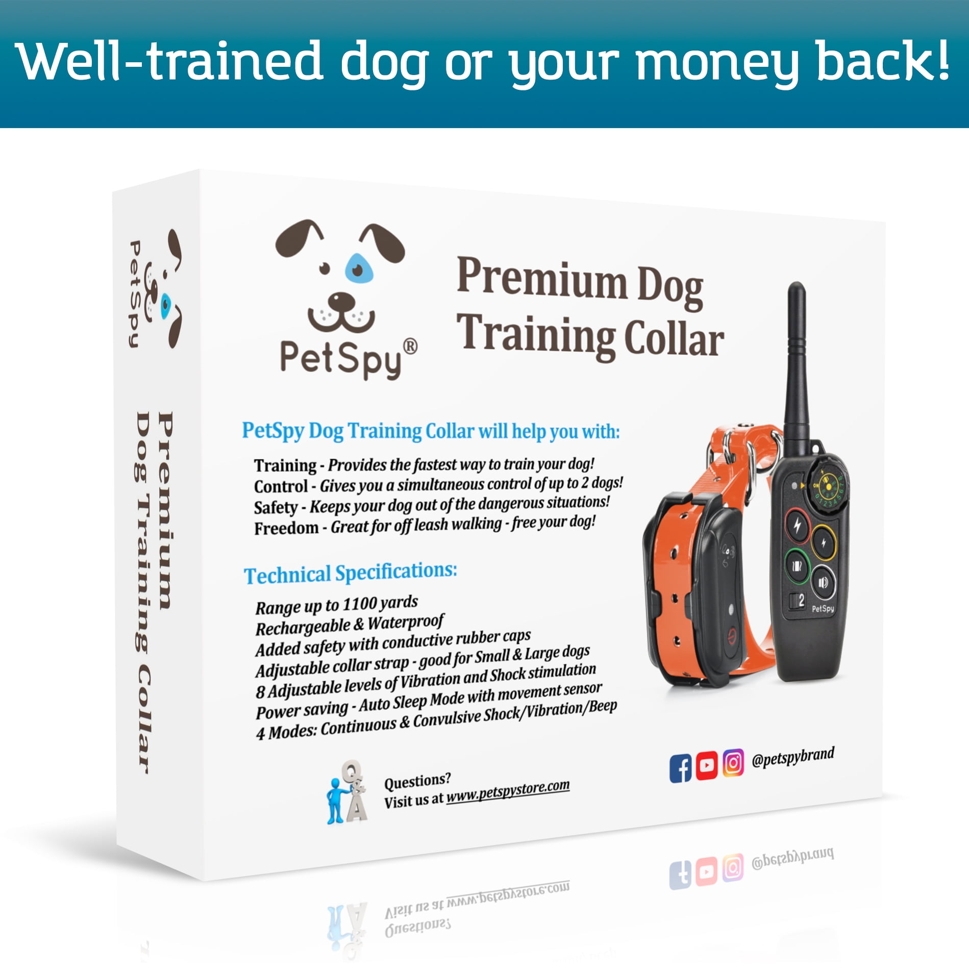 PetSpy Collar: Petspy shock collar & Petspy dog training collar