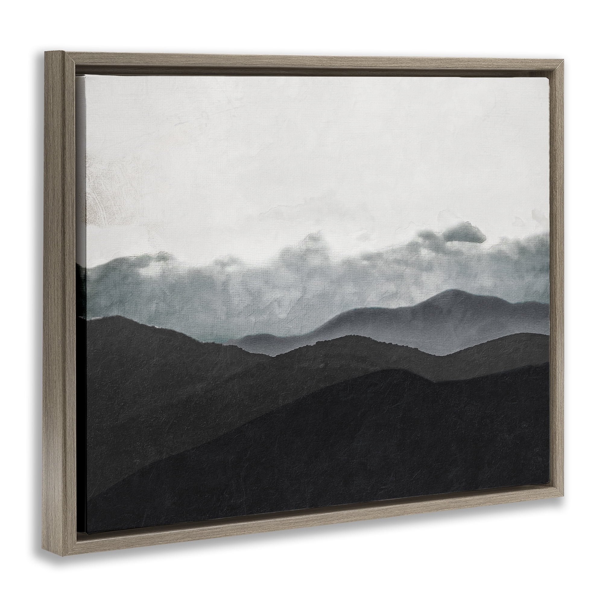 Stupell Industries Layered Foggy Hills Brown Framed Floater Canvas Wall Art, design by Elizabeth Medley