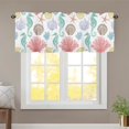 thumbnail image 6 of Spring Summer Coral Starfish Kitchen Curtains Valances for Windows Coastal Beach Seashell Valance Red Green Short Rod Pocket Window Curtain 1 Panel for Window Treatment Decorations 54x18inch, 6 of 6
