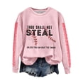 thumbnail image 2 of Clearance Sales Today Deals Prime Women'S Sweatshirts Retro Baseball Thou Shall Not Steal Unless You Can Beat The Throw Print Sweatshirt, 2 of 4