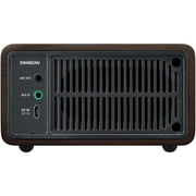 Sangean WR-7DK Wood Cabinet Mini Bluetooth Speaker with FM Radio Tuner and Aux-in Dark Cherry/Wood